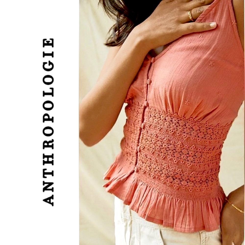 NWT Anthropologie Forever That Girl Ruffle Lace Cami